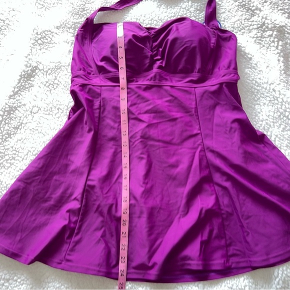 Swimsuit For All Purple Halter Top Cup Flattering One Piece Swimsuit NWT Size 16 - Picture 6 of 12